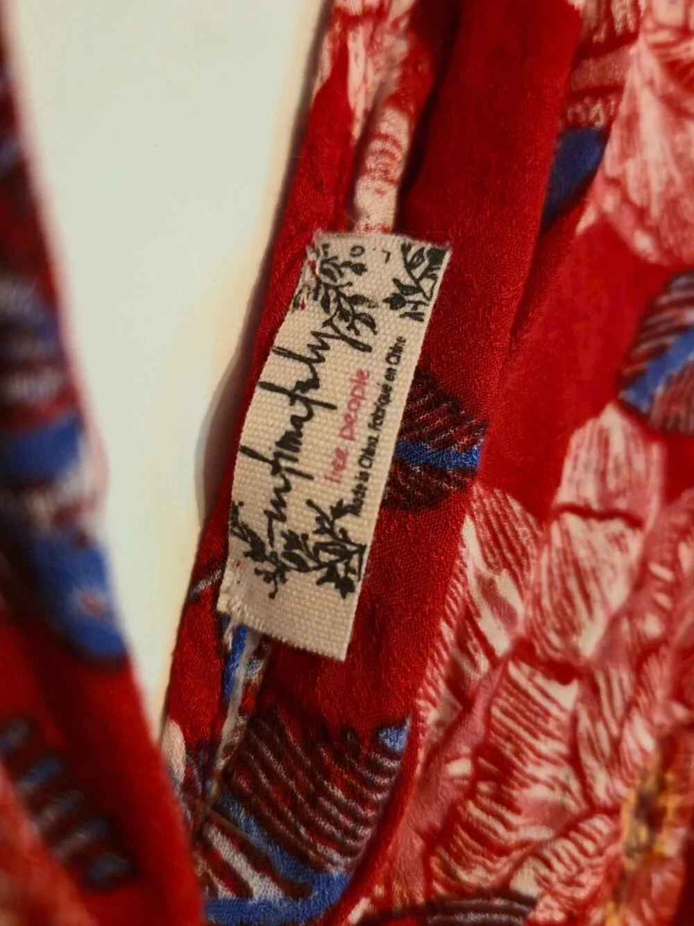 Free People floral red mini dress (L)